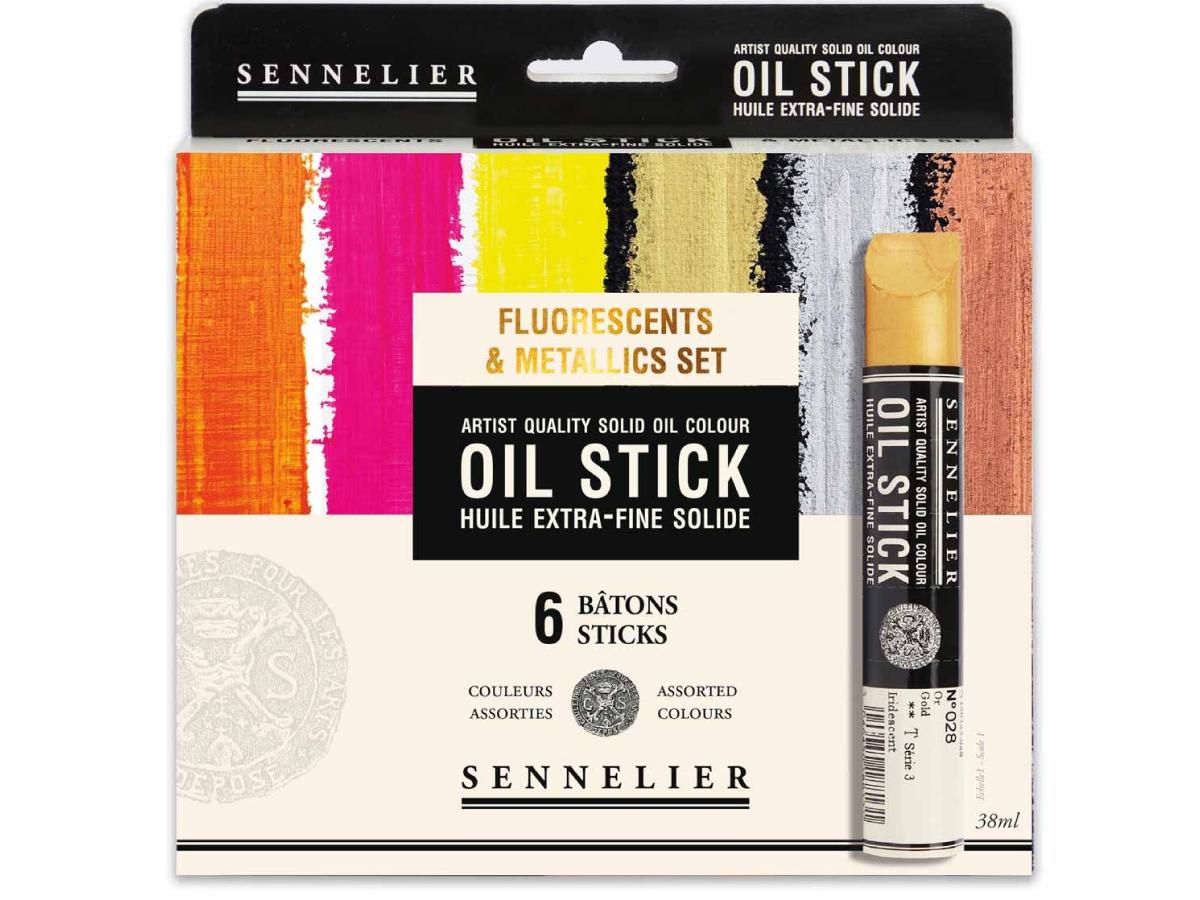SENNELIER ÖL-STICK  FLUORESCENT & METALLICS SET 6X38ML 1