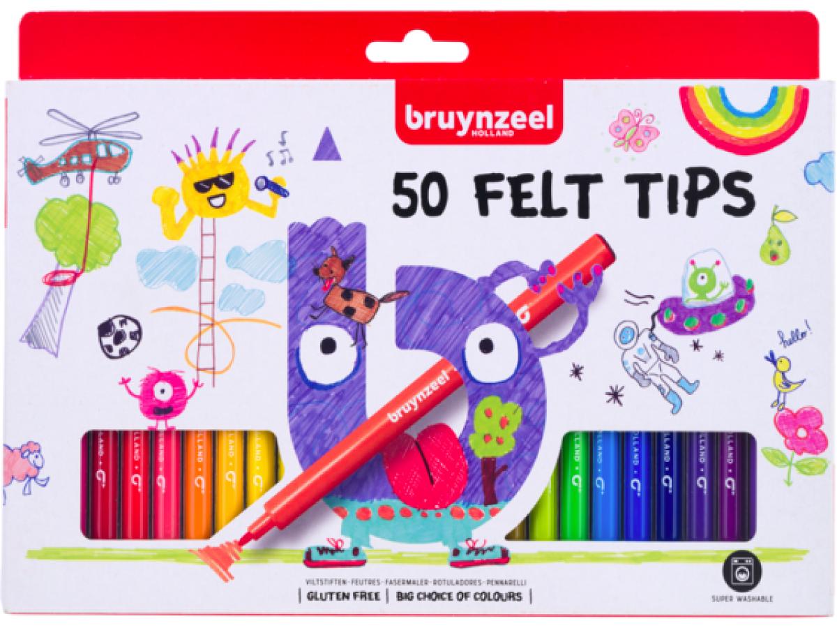 BRUYNZEEL KIDS VILTSTIFTEN ETUI 50STUKS 1