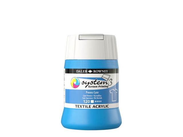 SYSTEM 3 SIEBDRUCKFARBE TEXTIL 250ML 120 PROCES CYAN 1
