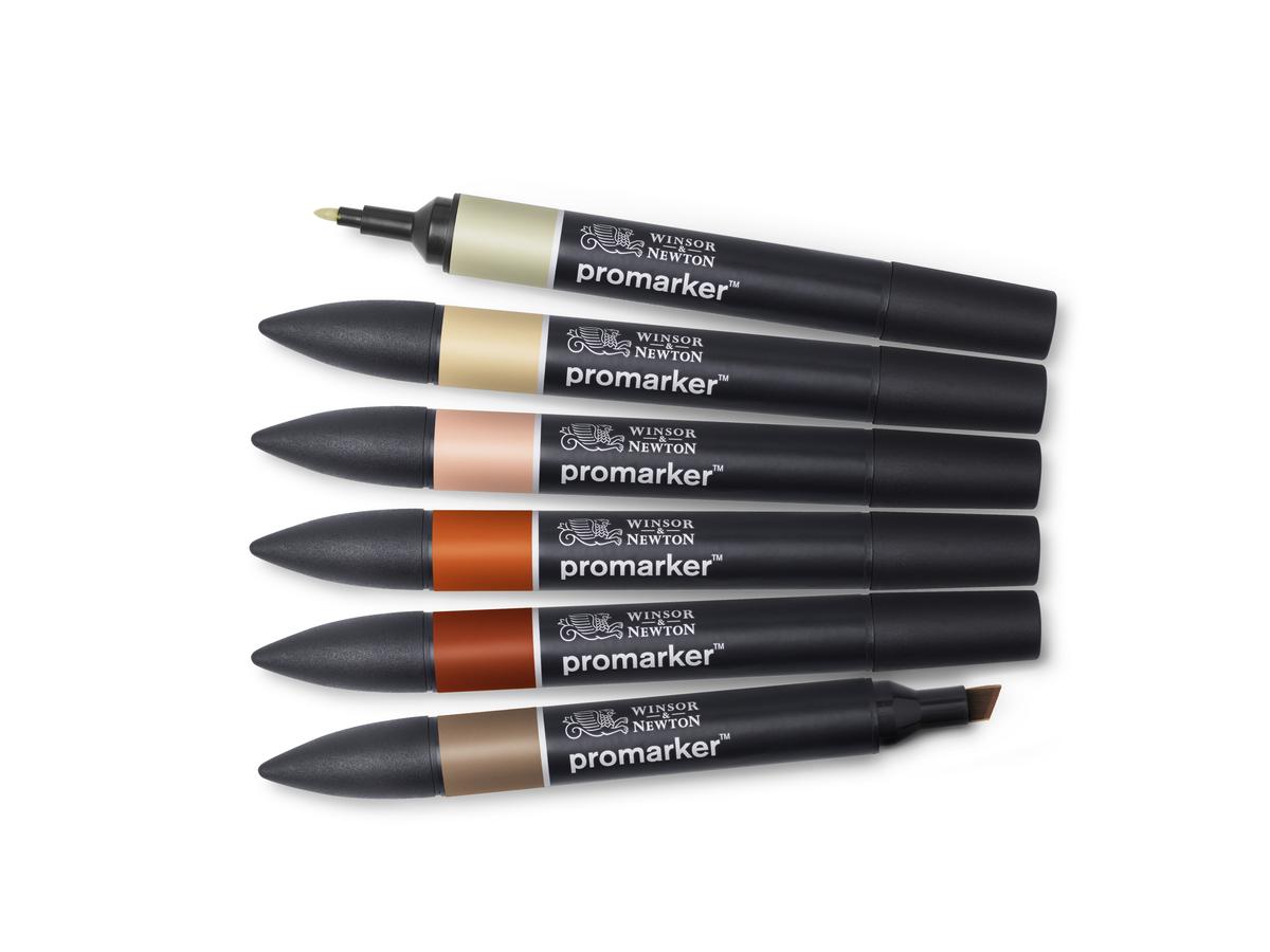 WINSOR & NEWTON PROMARKERSET EARTH TONES 6X
 1