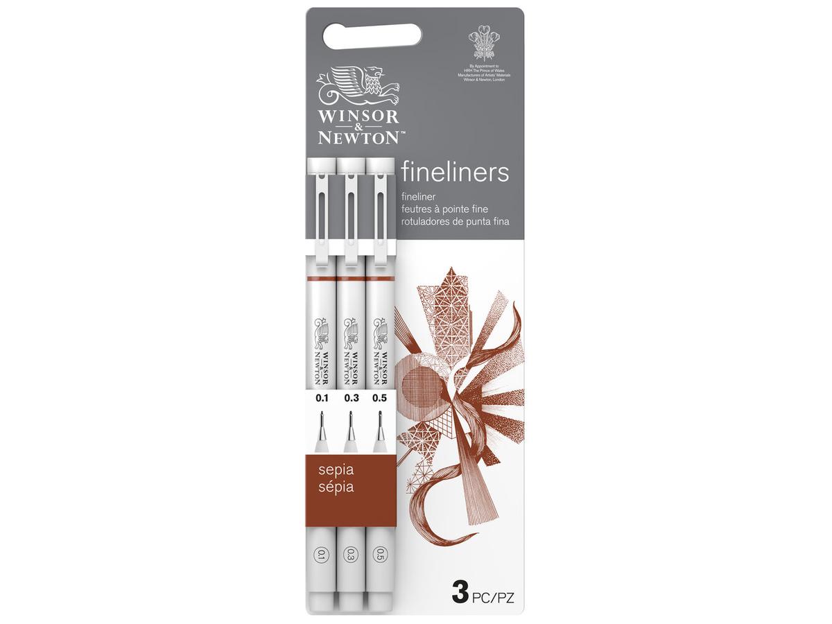 WINSOR & NEWTON FINELINER SET SELEKTION 3 X SEPIA 1