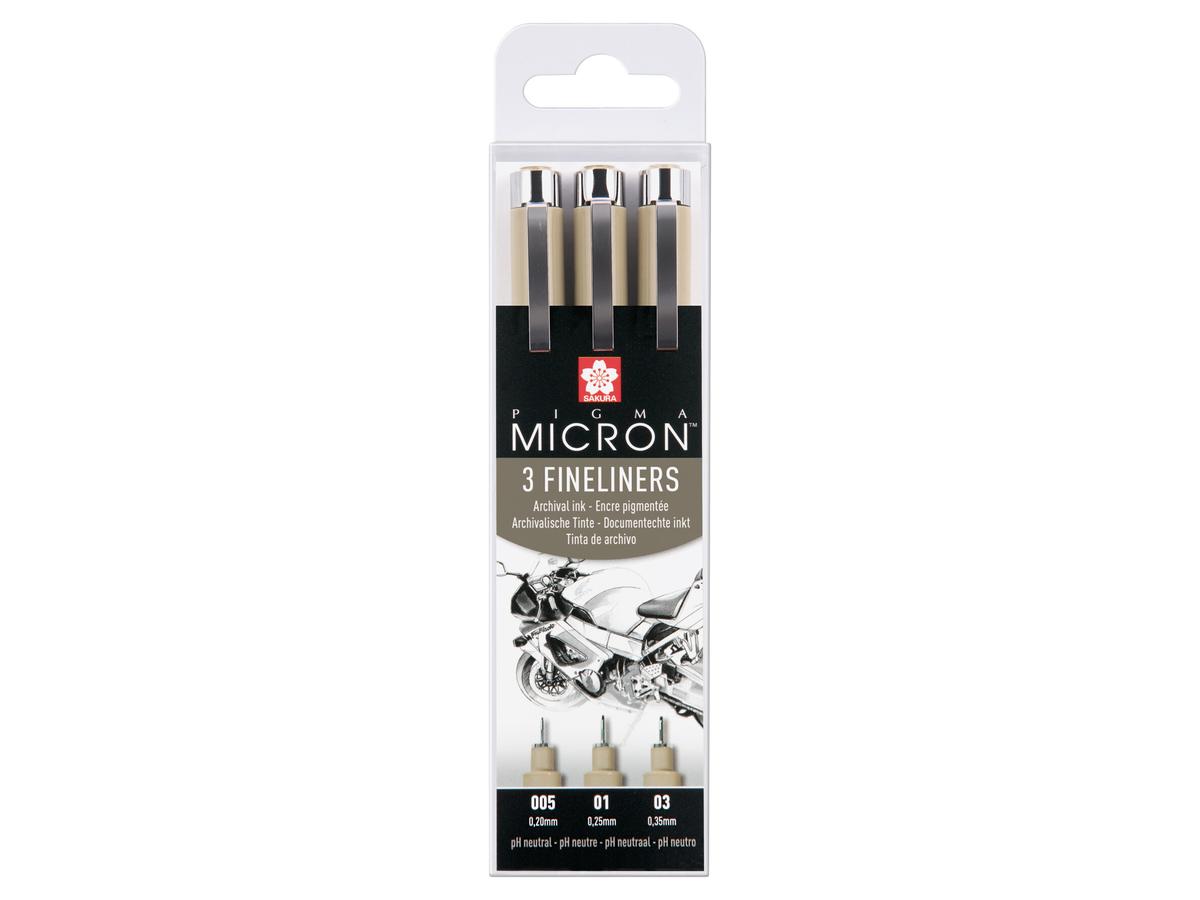 SAKURA PIGMA MICRON DESIGN FINELINER SET 3 STUKS ZWART 1