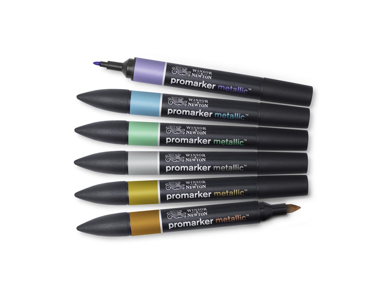 WINSOR & NEWTON PROMARKER SET METALLIC 6X 1
