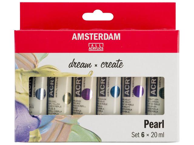 TALENS AMSTERDAM ACRYLSET 6 X 20ML PERLMUTT 1