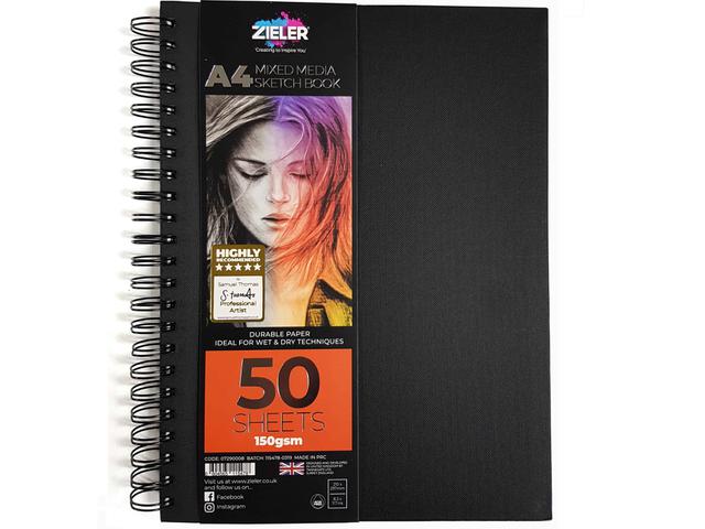ZIELER MIXED MEDIA SKIZZIERBUCH A4 SPIRAL 150GRAMM 1