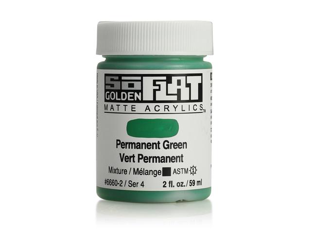 GOLDEN SOFLAT ACRYLIC 59ML 6660 PERMANENT GREEN 1