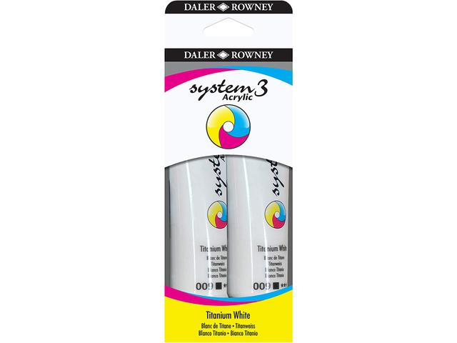 DALER ROWNEY SYSTEM 3 ACRYL SET 150ML TITANIUM WHITE 2X 1