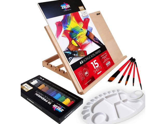 ZIELER ACRYLVERF SET PREMIUM EASEL 17X 1
