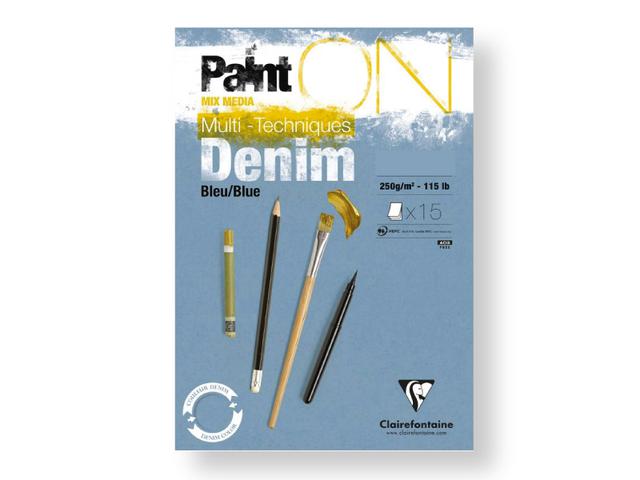 CLAIREFONTAINE PAINT-ON A3 DEMIN BLAU 250GR BLOCK 15BL
 1