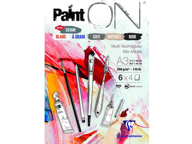 CLAIREFONTAINE PAINT-ON A3 AUSWAHL FARBEN NR6 250GR BLOCK 24BL 1
