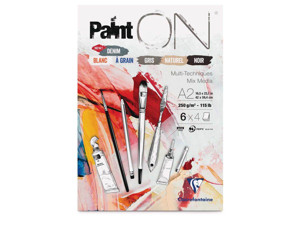 CLAIREFONTAINE PAINT-ON A2 AUSWAHL FARBEN NR6 250GR BLOCK 24BL 1