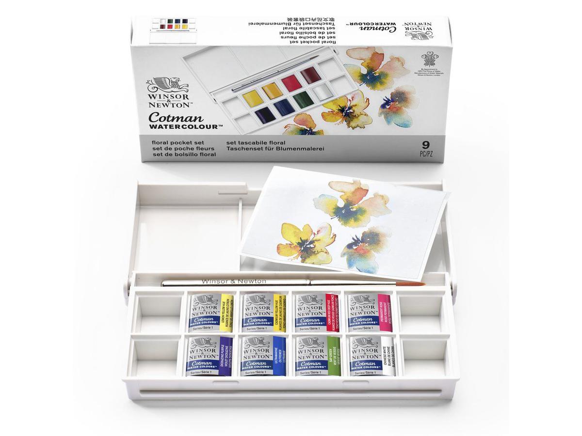 WINSOR & NEWTON COTMAN AQUARELL SET FLORAL 8X1/2 NAPF 1