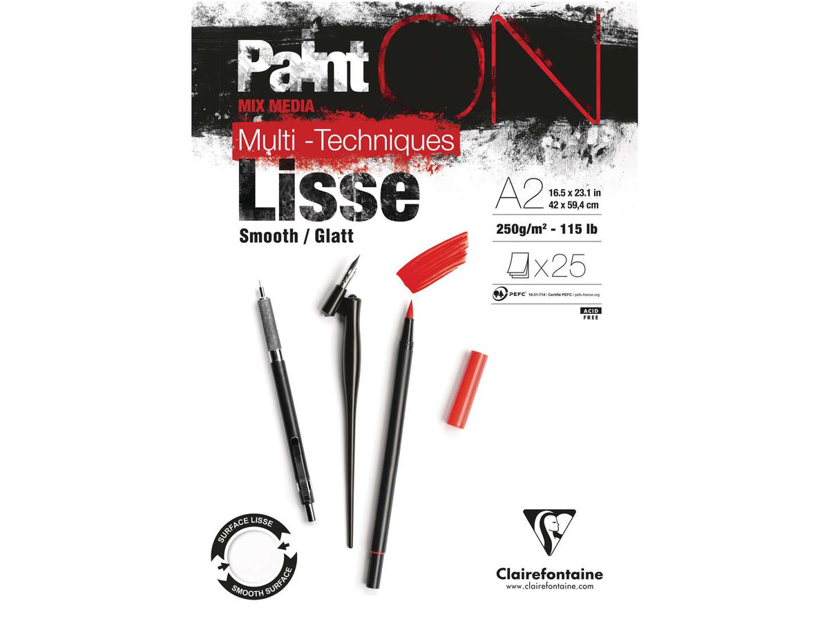 CLAIREFONTAINE PAINT-ON A2 LISSE 250GR BLOCK 25BL
 1