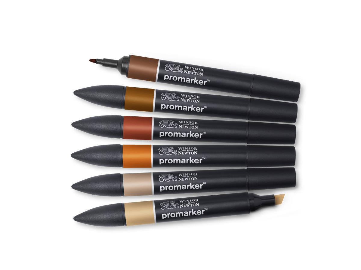 WINSOR & NEWTON PROMARKERSET SKIN TONES SET II 6X 1
