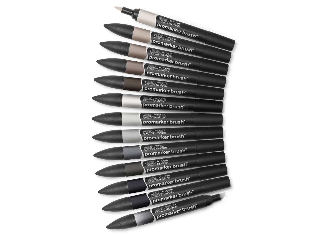 WINSOR & NEWTON PROMARKERSET BRUSH NEUTRAL TONES 12STUKS+1BLENDER 1