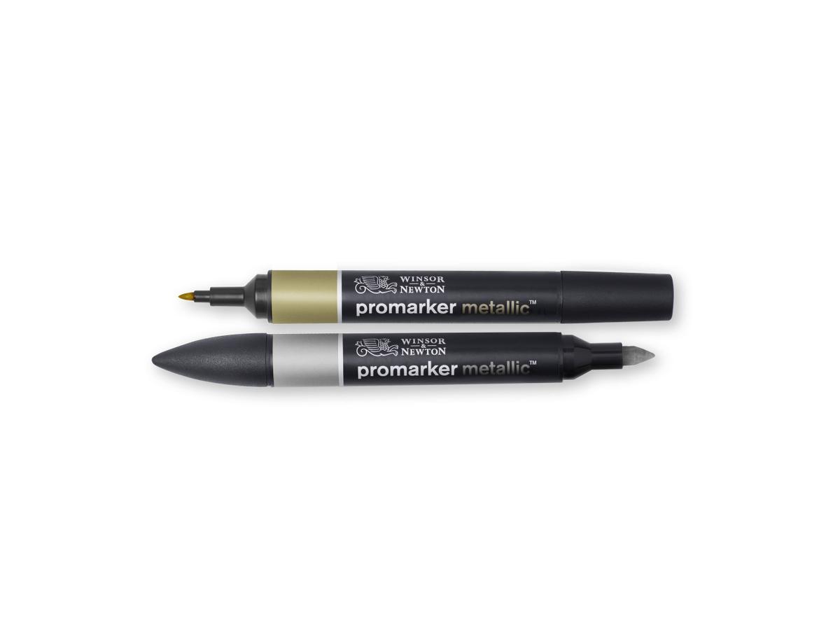 WINSOR & NEWTON PROMARKER SET GOLD SILVER 2X 1