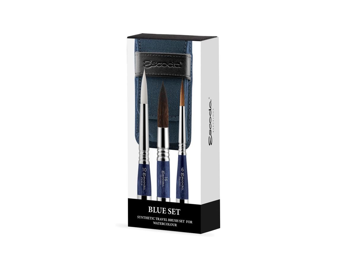 ESCODA AQUARELL REISEPINSEL BLUE SET 1271 3 STÜCK 1