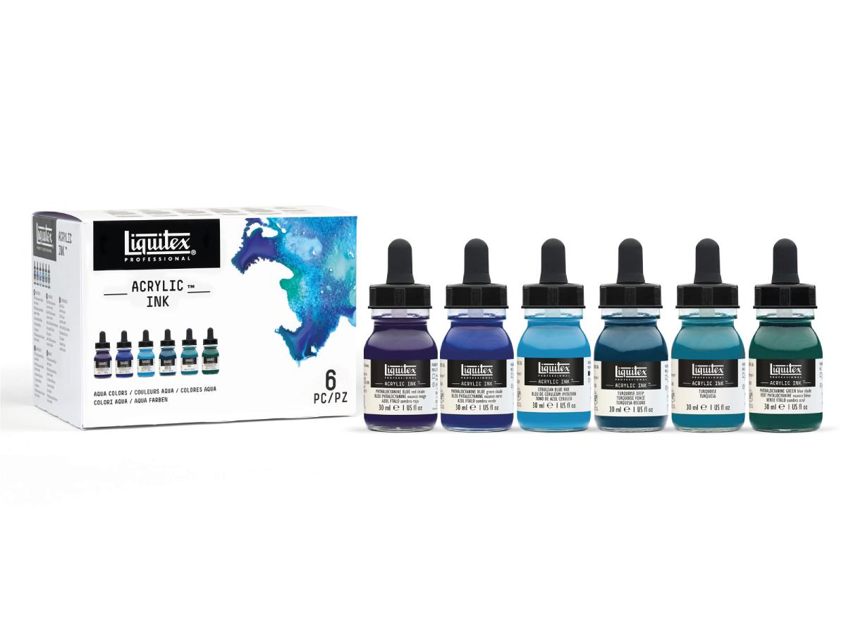 LIQUITEX ARTIST ACRYLTINTE SET 6X30ML AQUA 1