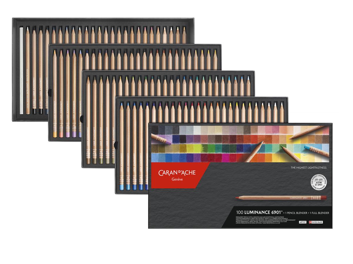 CARAN D' ACHE LUMINANCE BUNTSTIFTE 100STÜCK + 2 BLENDER 1