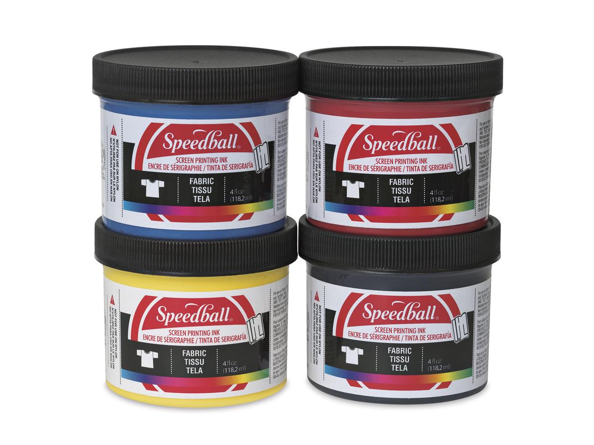 SPEEDBALL FABRIC SCREEN PRINTING INK BASIC SET 4X118ML 1