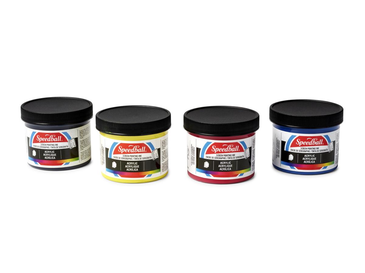 SPEEDBALL ACRYLIC SCREEN PRINTING INK STARTER SET 4X118ML 1