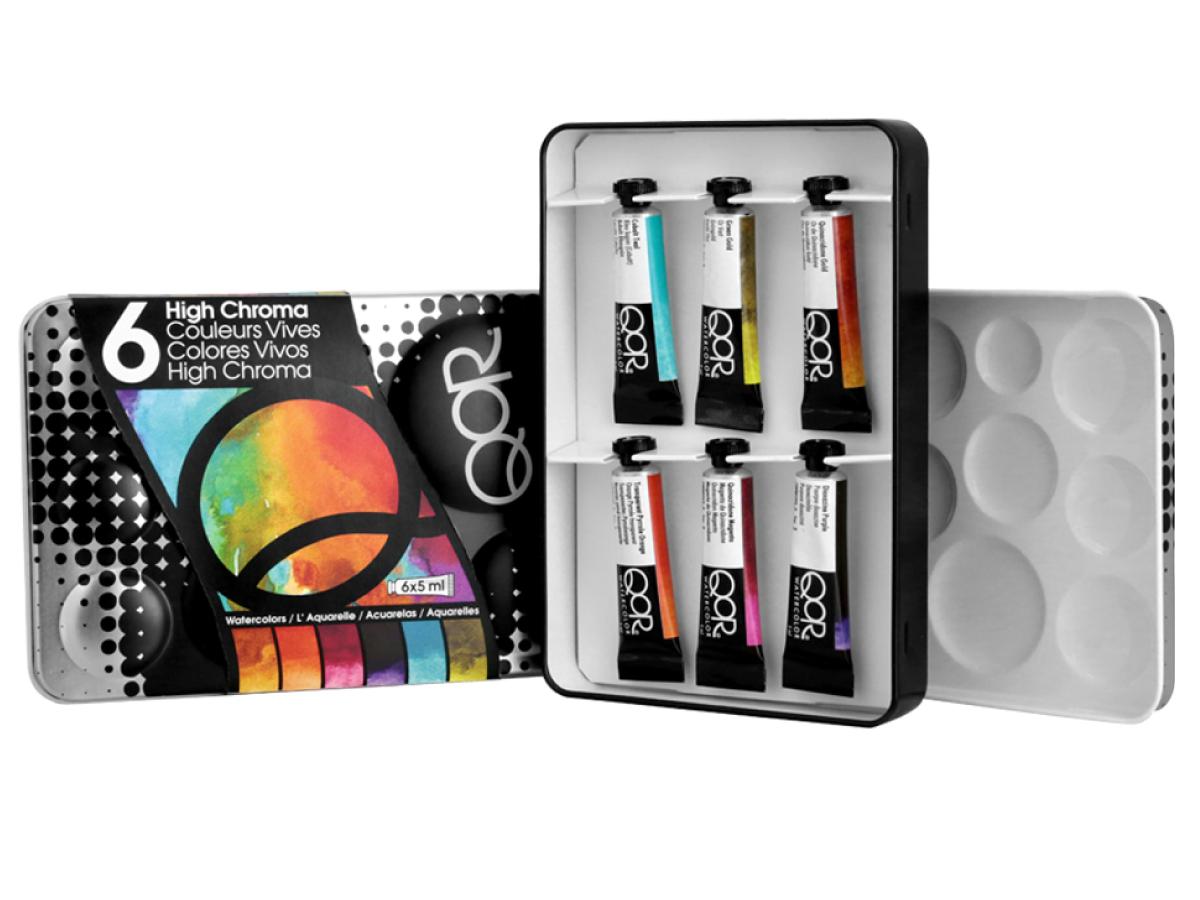 GOLDEN QOR AQUARELLFARBE  6 X 5 ML EINFÜHRUNGS SET HIGH CHROMA 1