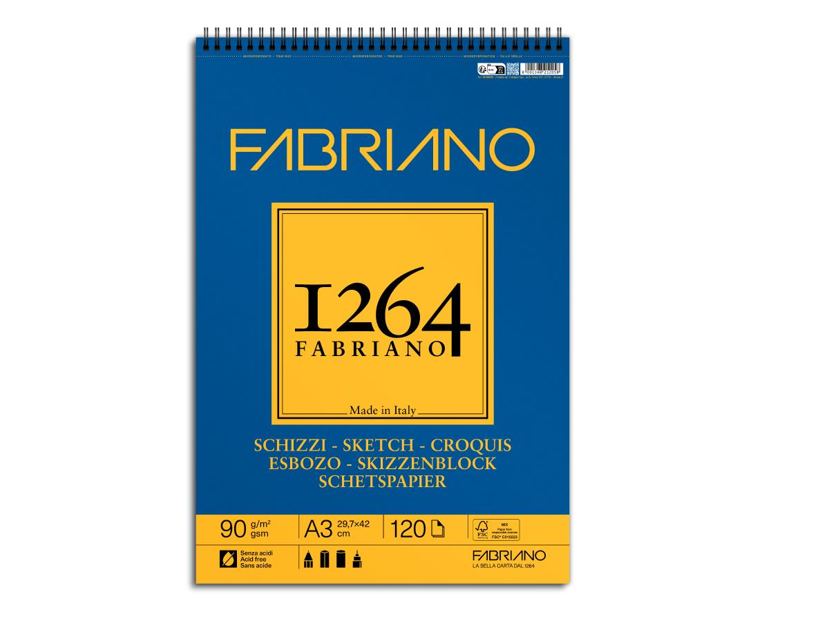 FABRIANO 1264 SKIZZENPAPIER A3 90GR BLOCK
 1