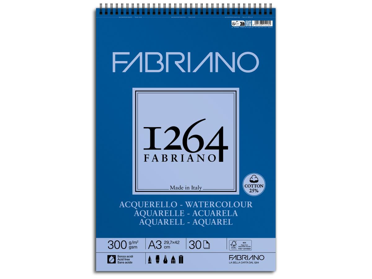 FABRIANO 1264 AQUARELLPAPIER A3 300GR BLOCK 1