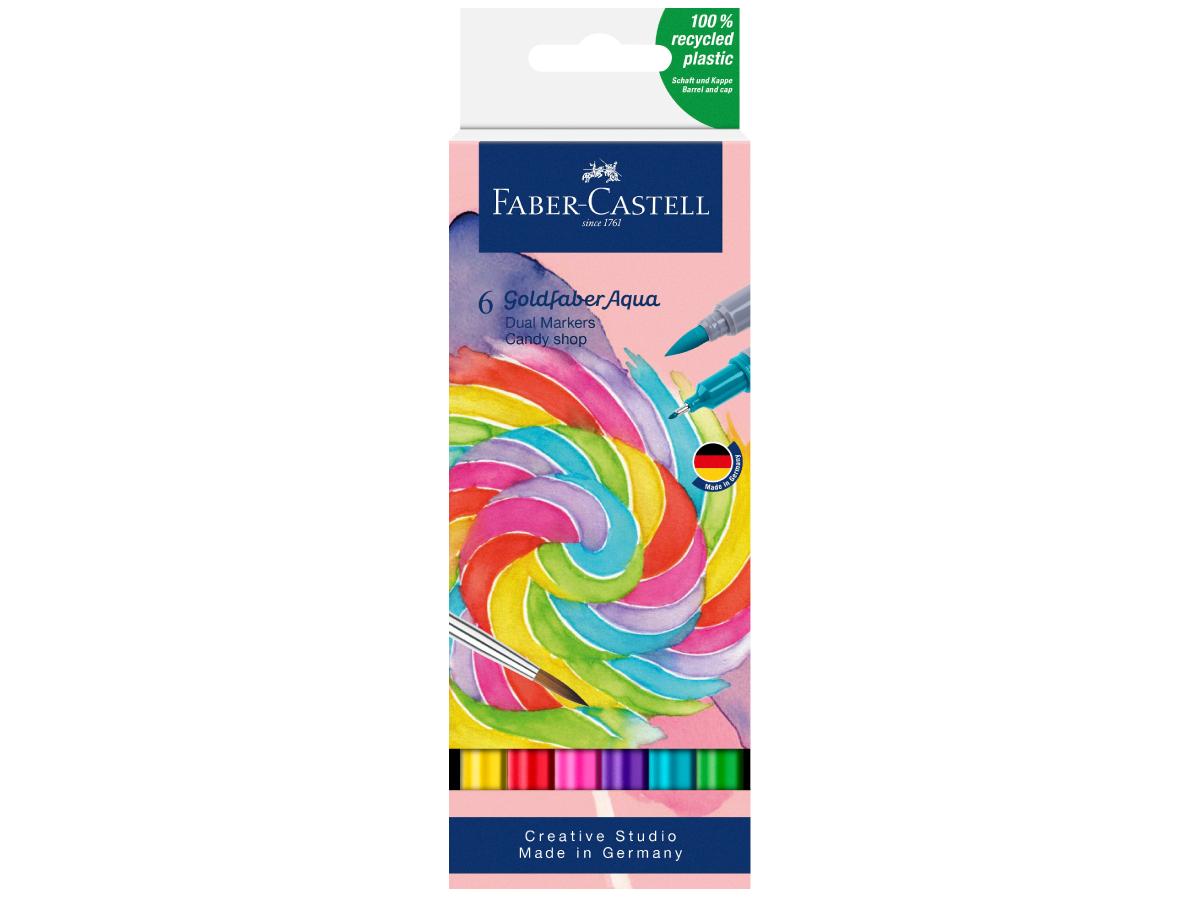 FABER CASTELL GOLDFABER AQUA DUAL MARKER SET CANDY SHOP 6 STÜCK 1