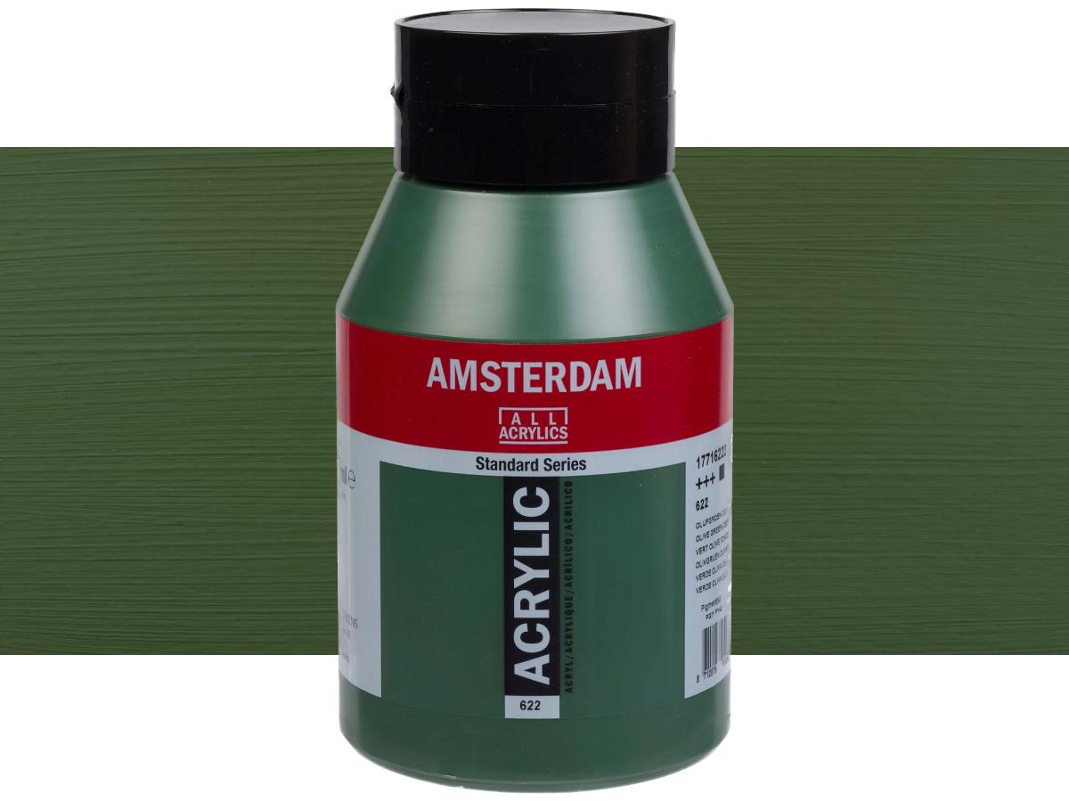 TALENS AMSTERDAM ACRYLVERF 1000ML 622 OLIJFGROEN DONKER 1
