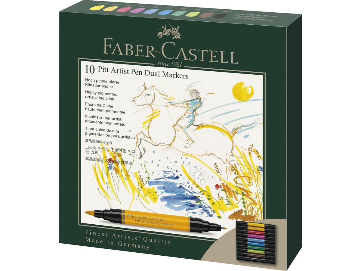 FABER-CASTELL PITT ARTIST PEN DUAL MARKER SET 10 STÜCK 1