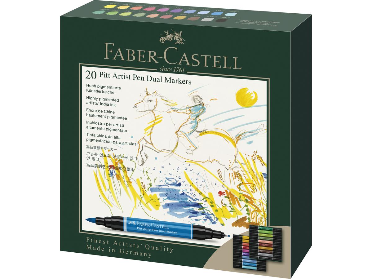 FABER-CASTELL PITT ARTIST PEN DUAL MARKER SET 20 STÜCK 1