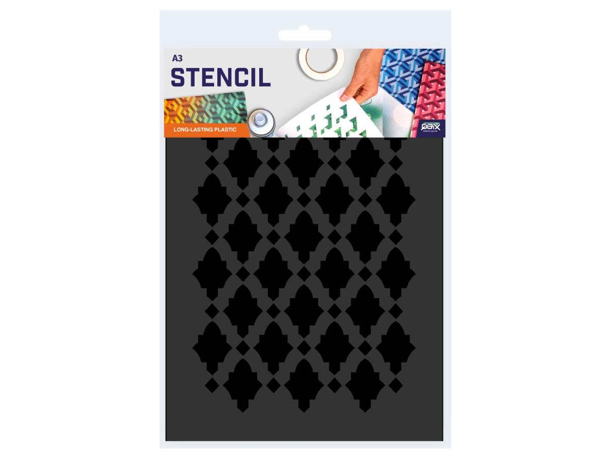 QBIX SCHABLONEN SET A3 TILE 3: FLEUR DE LIS 1 1