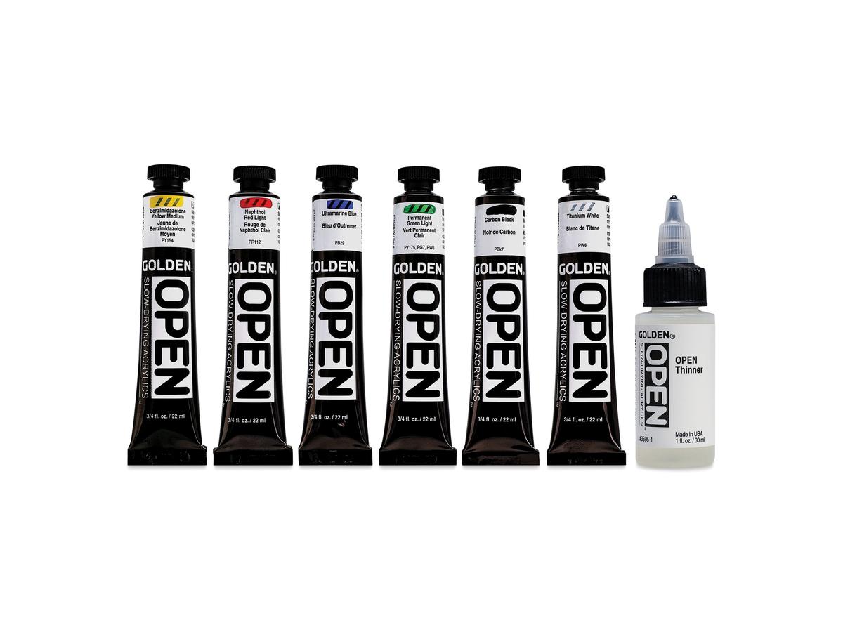 GOLDEN OPEN ACRYL INTRO SET 6X22ML+ OPEN THINNER 1