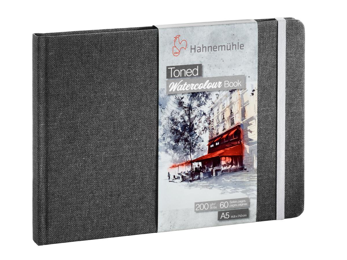 HAHNEMÜHLE TONED WATERCOLOUR BOOK A5 30 BLATT GRAU 1