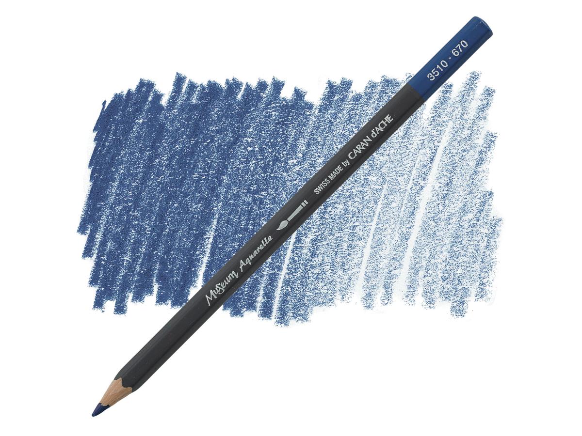 CARAN D'ACHE MUSEUM AQUARELLSTIFT 670 PERMANENTBLAU
 1