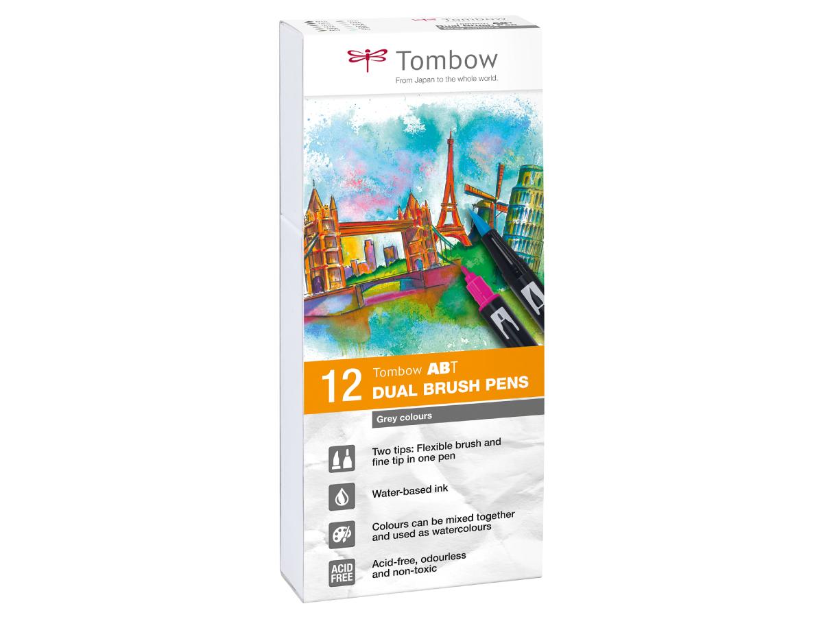 TOMBOW ABT DUAL BRUSH PEN GREY 12ER SET 1