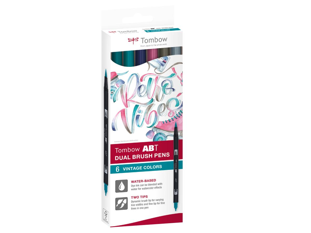 TOMBOW ABT DUAL BRUSH PEN VINTAGE 6ER SET 1