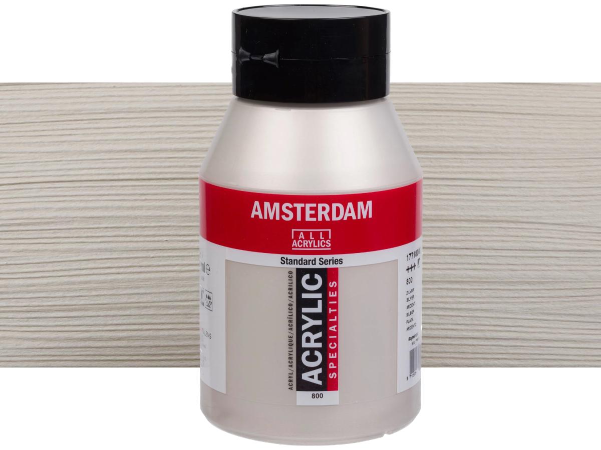 TALENS AMSTERDAM ACRYLVERF 1000ML 800 ZILVER 1