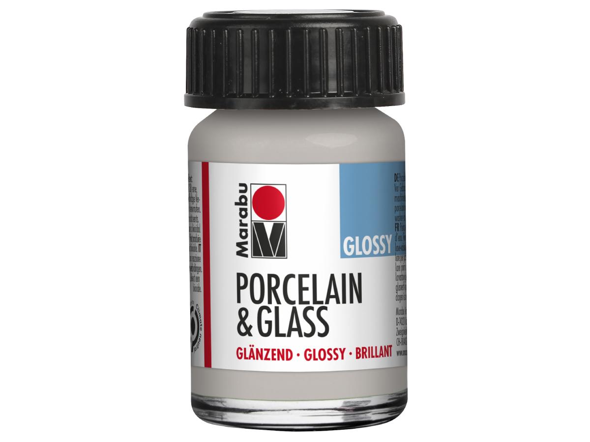 MARABU PORCELAIN GLASS GLOSSY METALLIC 15ML 782 SILBER 1