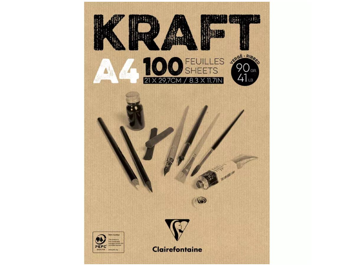 CLAIREFONTAINE KRAFT SKIZZENPAPIER A4 90 GRAMM 100 BLATT 1