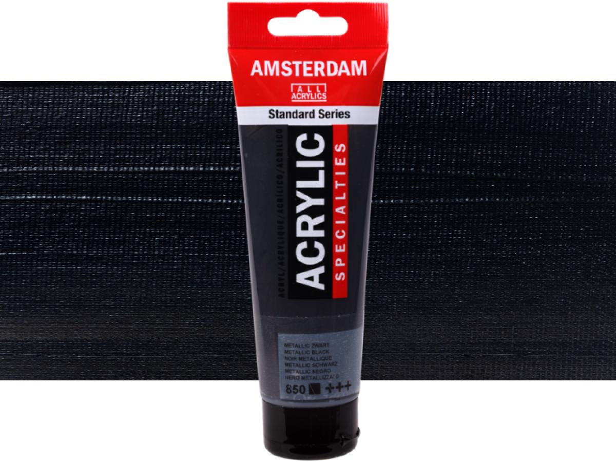 TALENS AMSTERDAM STANDARD ACRYL 120ML 850 METALLISCH SCHWARZ 1