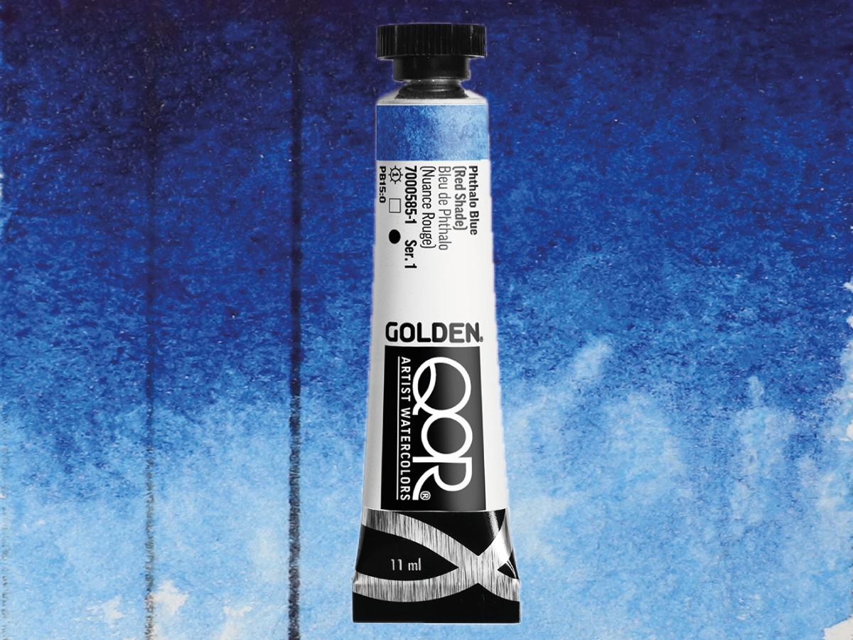 GOLDEN QOR WATERCOLOR 11ML SERIE 1 PHTHALO BLUE (RED SHADE) 585 1