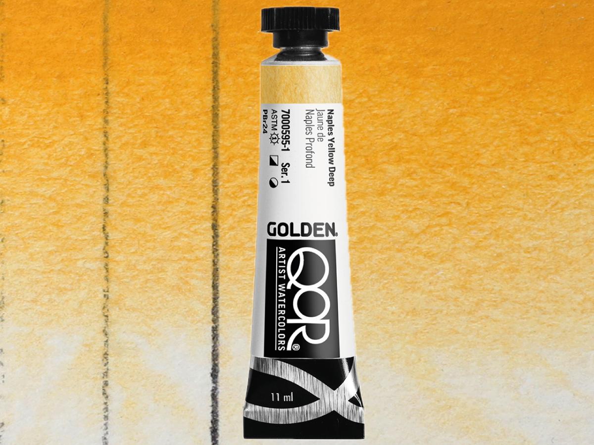 GOLDEN QOR WATERCOLOR 11ML SERIE 1 NAPLES YELLOW DEEP 595 1