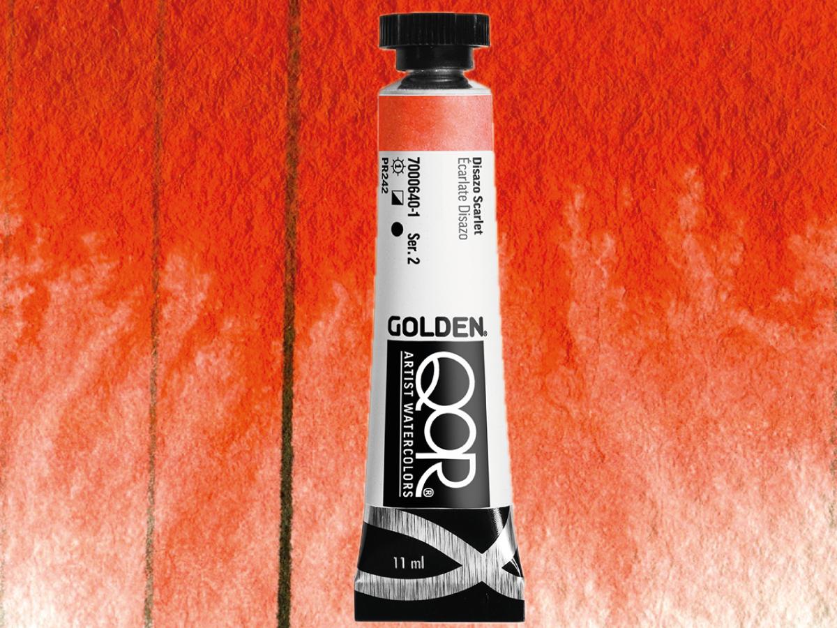 GOLDEN QOR WATERCOLOR 11ML SERIE 2 DISAZO SCARLET 640 1