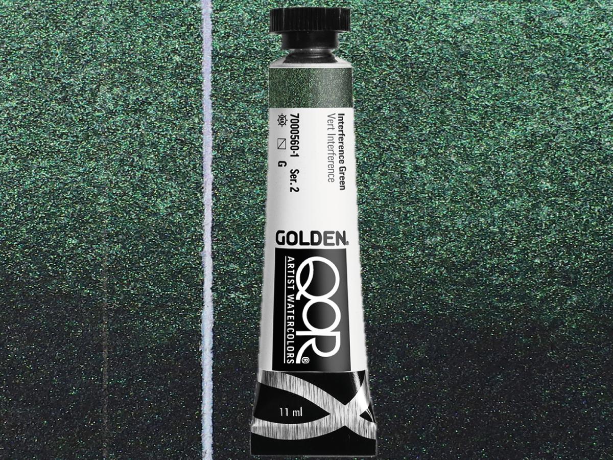 GOLDEN QOR WATERCOLOR 11ML SERIE 2 INTERFERENCE GREEN 560 1
