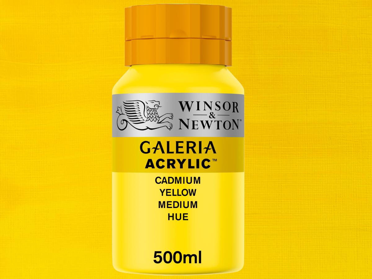 WINSOR & NEWTON GALERIA 500ML 120 KADMIUMGELB MITTEL FARBTON 1