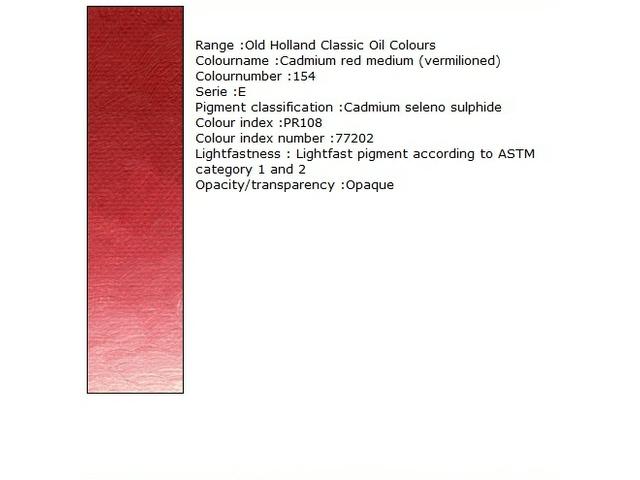 OLD HOLLAND ÖLFARBE E154 40ML CADMIUM RED MEDIUM 1