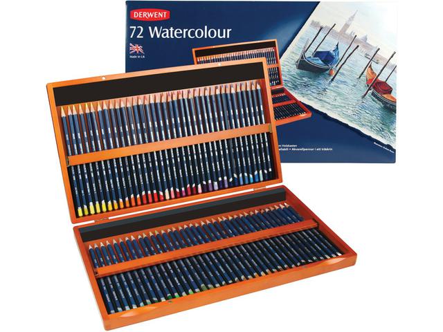 DERWENT WATERCOLOUR AQUARELLSTIFT IM HOLZKASTEN 72X 1