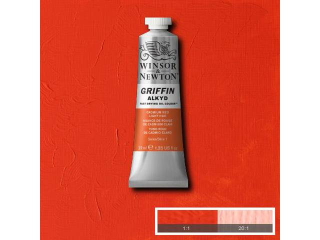 WINSOR & NEWTON GRIFFIN ALKYD 37ML S1 101 CADMIUM RED LIGHT HUE 1